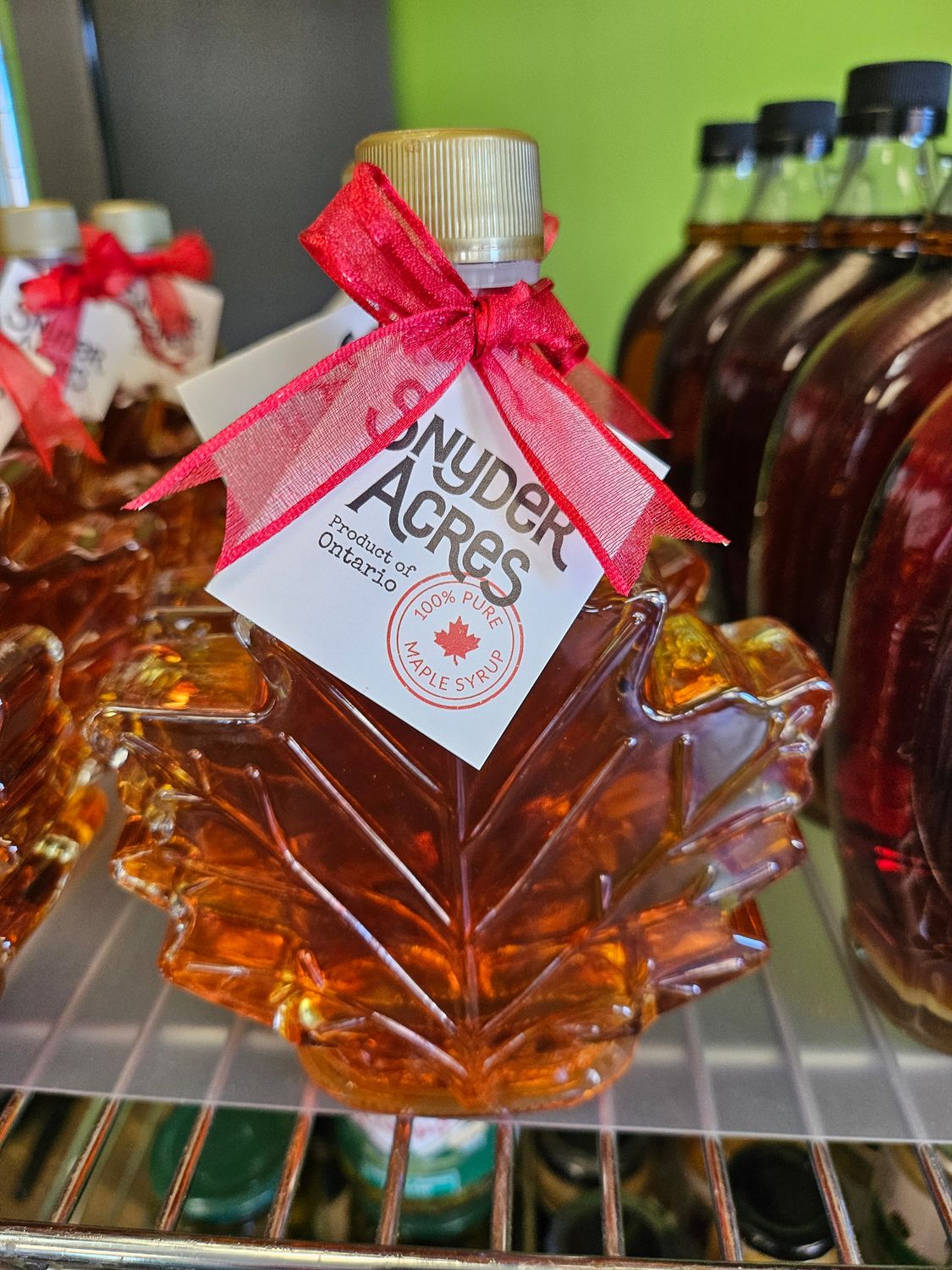Leaf Bottle Pure Maple Syrup Amber - 250ml LOCAL Snyder Acres Farm