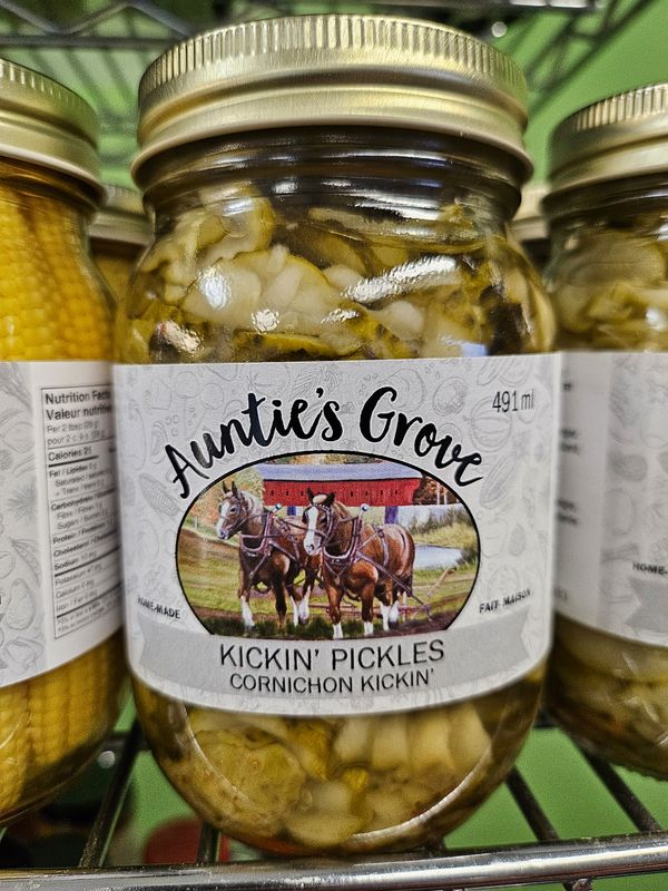 Auntie&#39;s Grove Kickin Pickles 500ml - Local