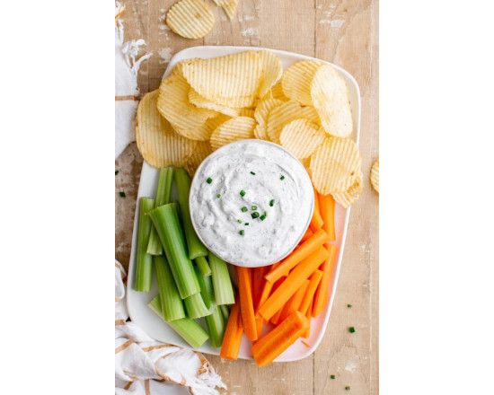 Locally Made Kettle Chips and Veggie with Dip