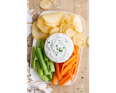 Locally Made Kettle Chips and Veggie with Dip