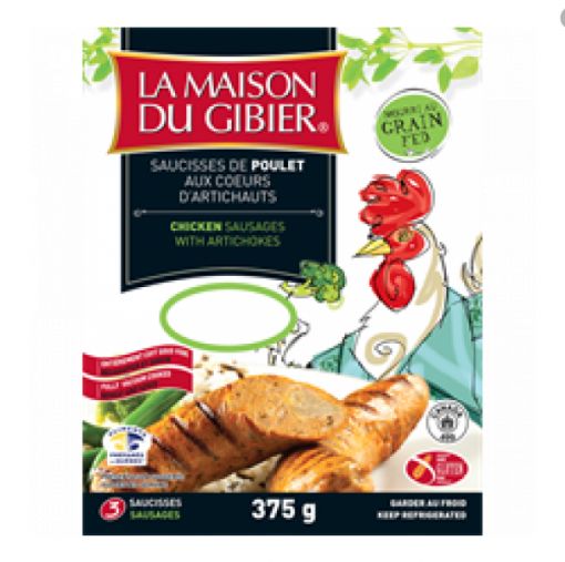 Chicken Sausages with Artichoke &amp; Chives 4 Pack - Maison du Gibier Quebec