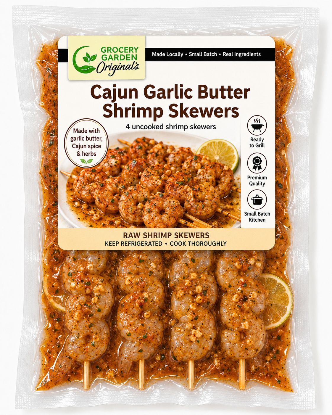Cajun Butter Shrimp Skewers - 4 pack