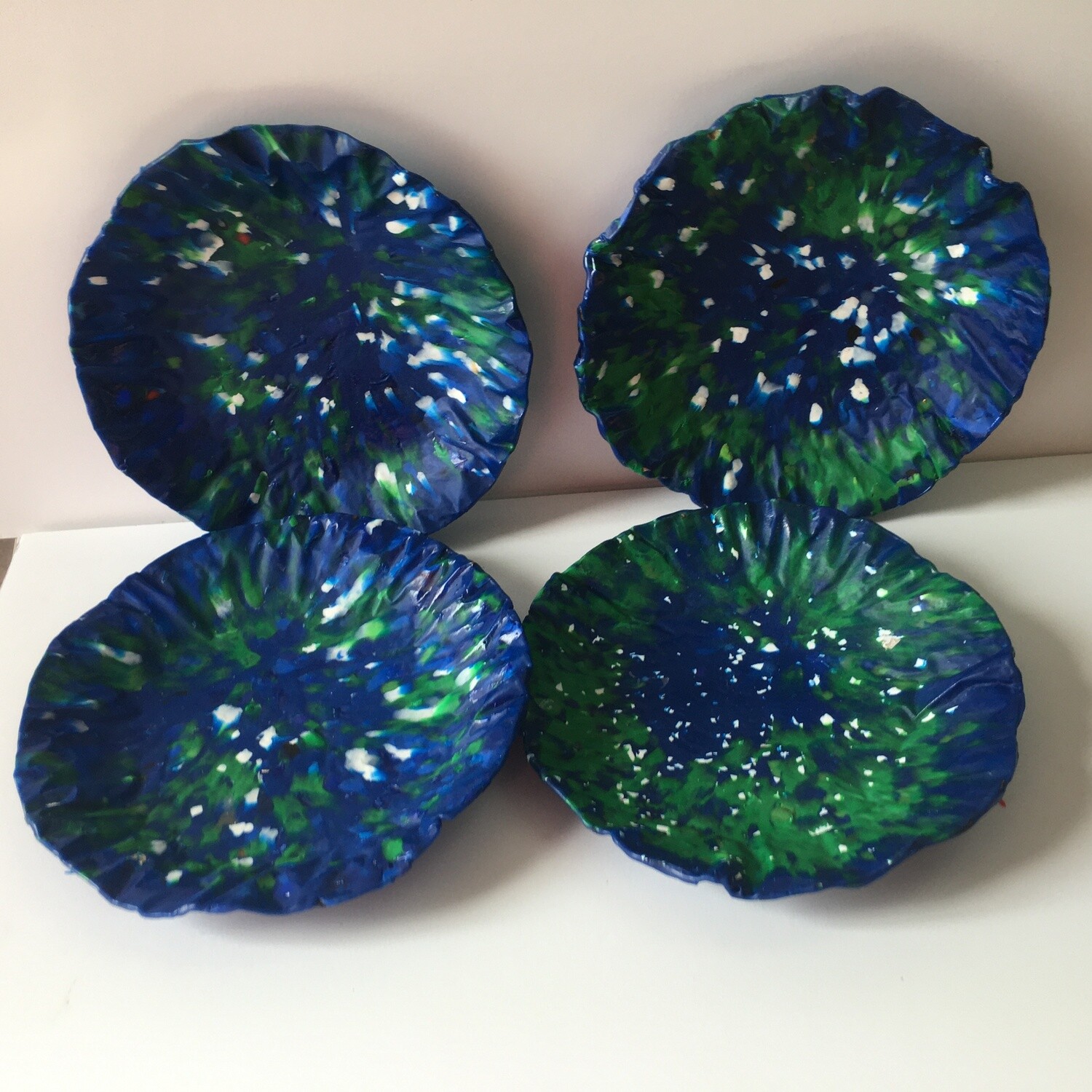 JFP Small Blue Speckled Plate Set, 4 Plates