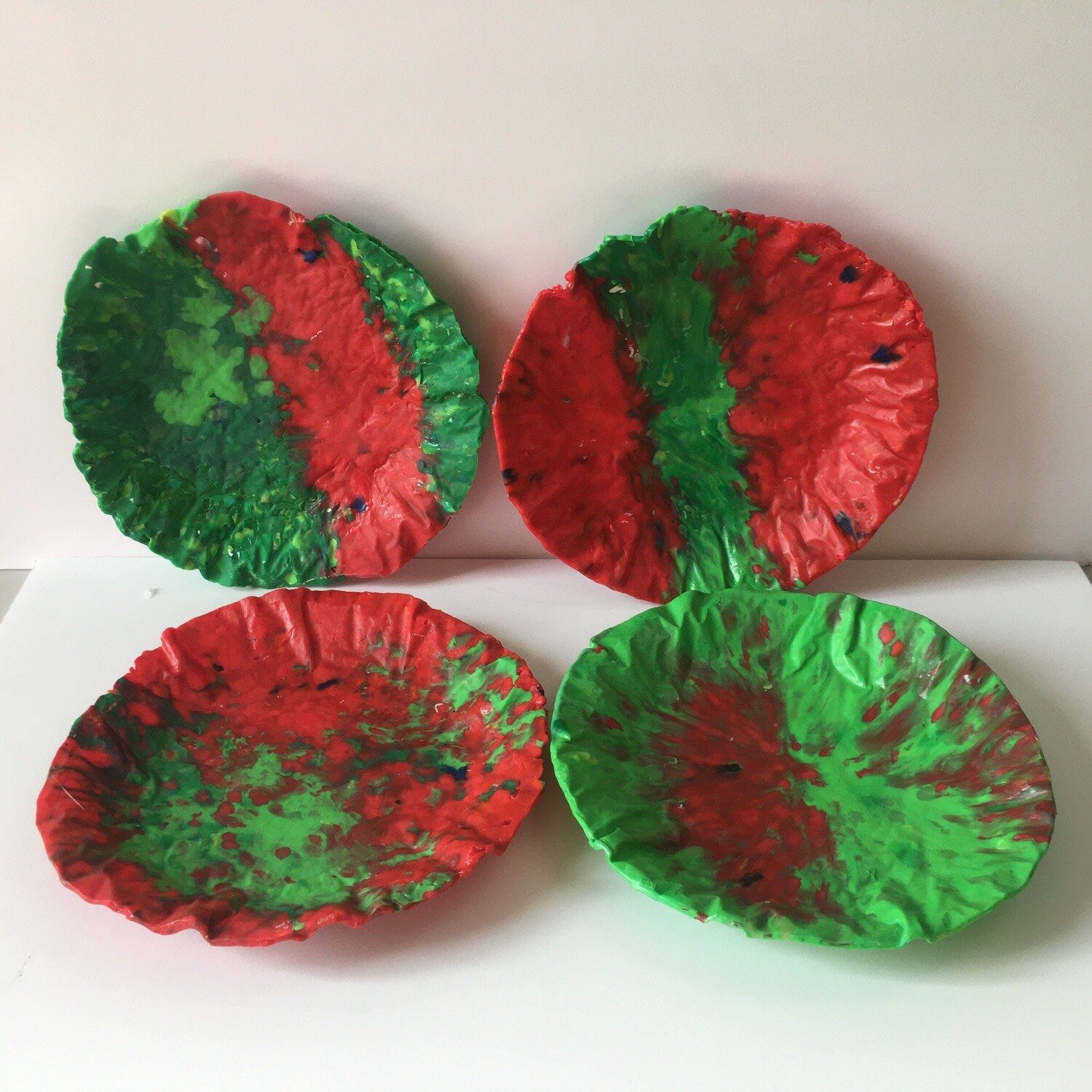 JFP Red/Green Plate Set, 4 Plates