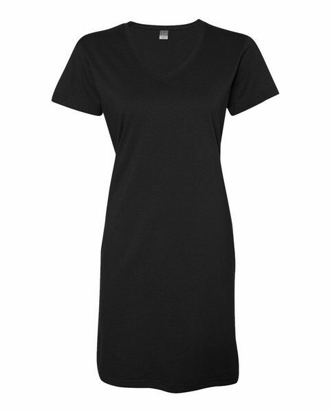 LAT Women's V-Neck Fine Jersey Dress