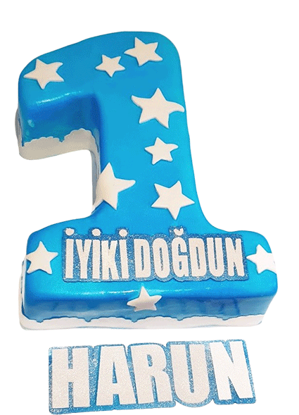 Siffra 1 års kalas tårta
