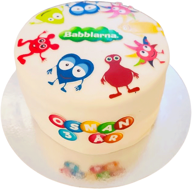 Babblarna sticker tema tårta