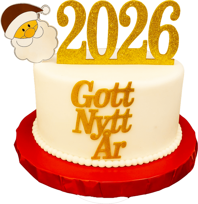Nyårstårta 2026 – Guldglitter