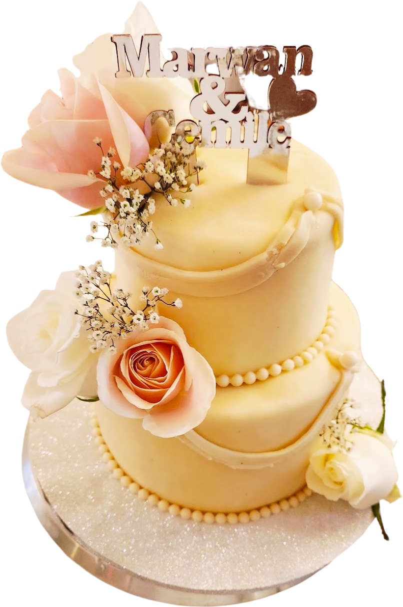 Förlovningstårta beige