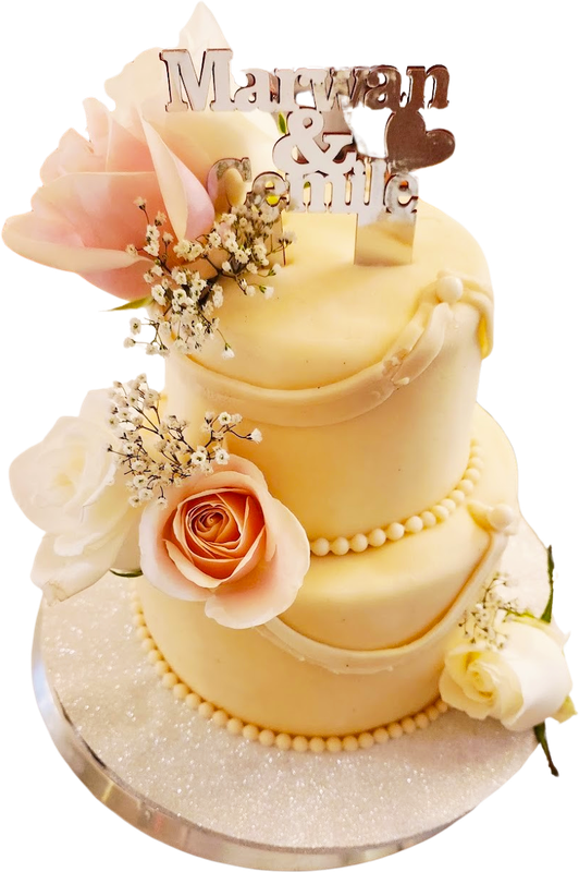 Förlovningstårta beige