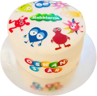 Babblarna sticker tema tårta