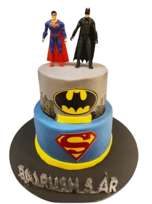 Batman & superman 2 vånings tårta