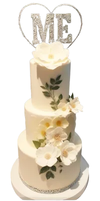 Blomsterdrömmen 3 våning bröllopstårta