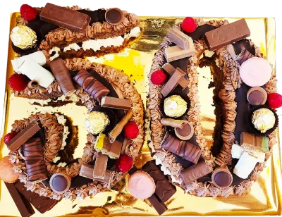 Dekorerad siffertårta 50