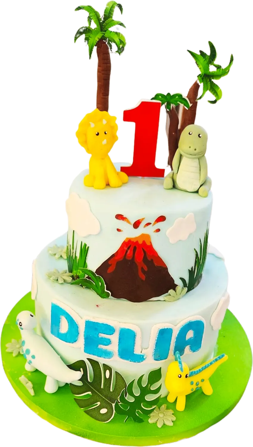 Djungel Dinosaurie tårta