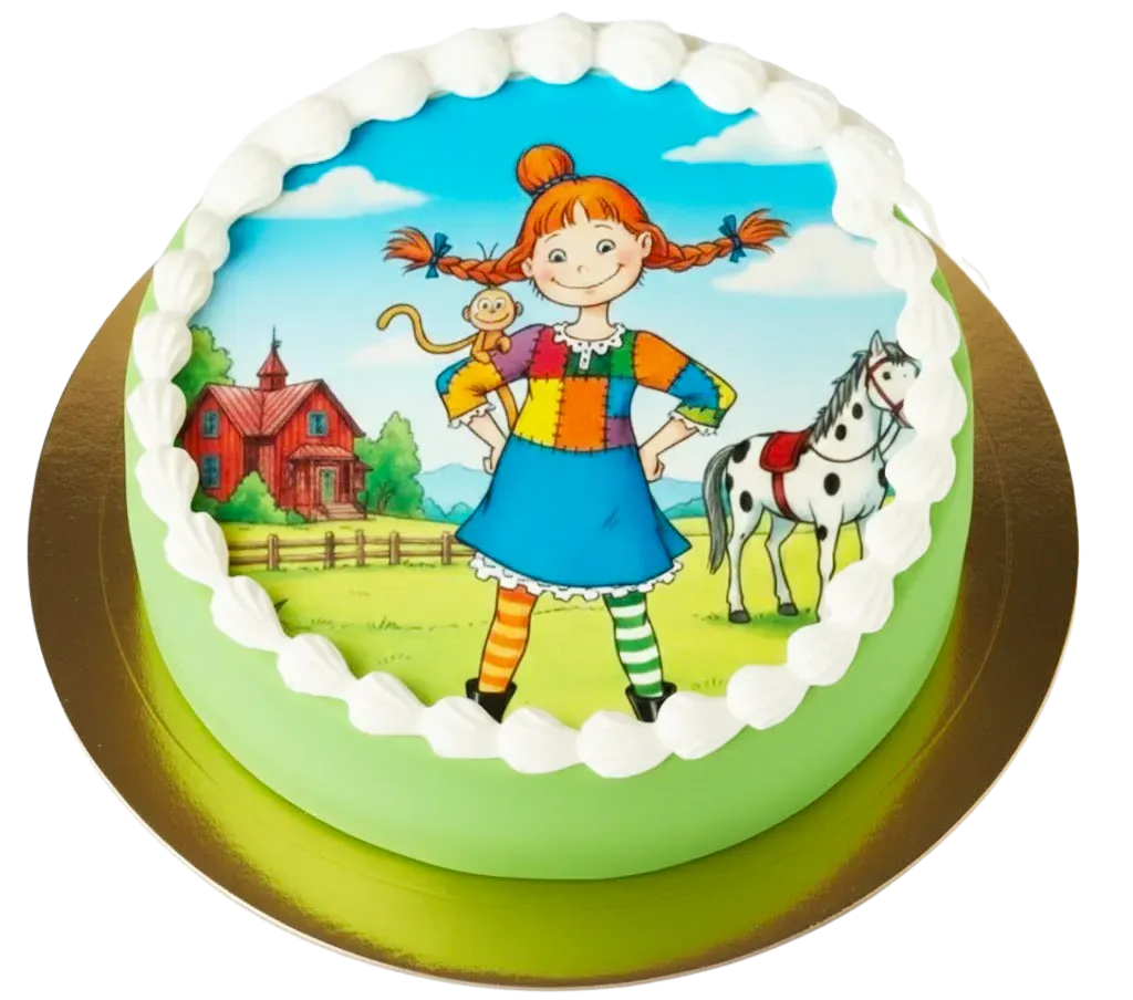 Pippi Långstrump Födelsedagstårta heltäckande