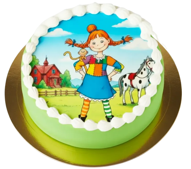 Pippi Långstrump Födelsedagstårta heltäckande