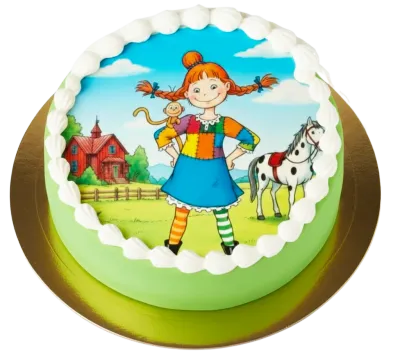 Pippi Långstrump Födelsedagstårta heltäckande
