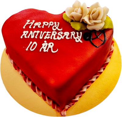 Hjärtformade Rosröd tårta