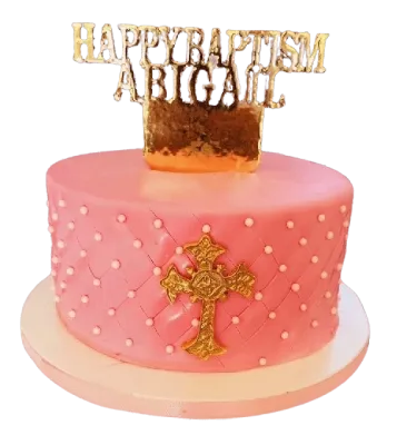 Konfirmations tårta rosa