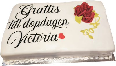 Fyrkantig vit prinsesstårta