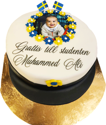 Studenttårta med bild