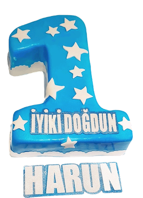 Siffra 1 års kalas tårta