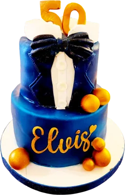 Smoking-tematårta – Elegant 50-årstårta