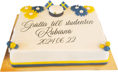 Fyrtkantig studenttårta motiv 3