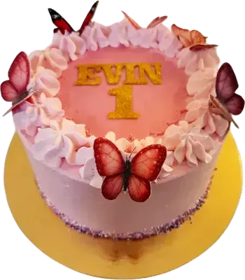 Rosa fjärils tårta