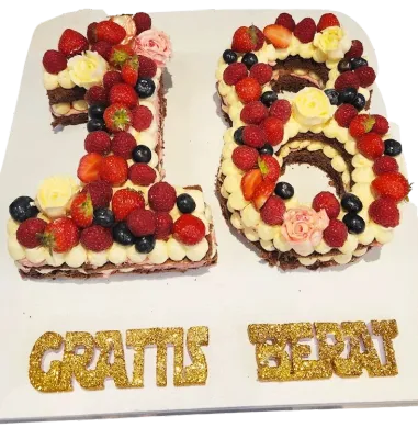 Siffertårta med färska bär