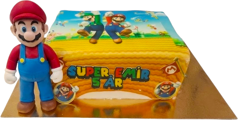 Super Mario tårta med figur