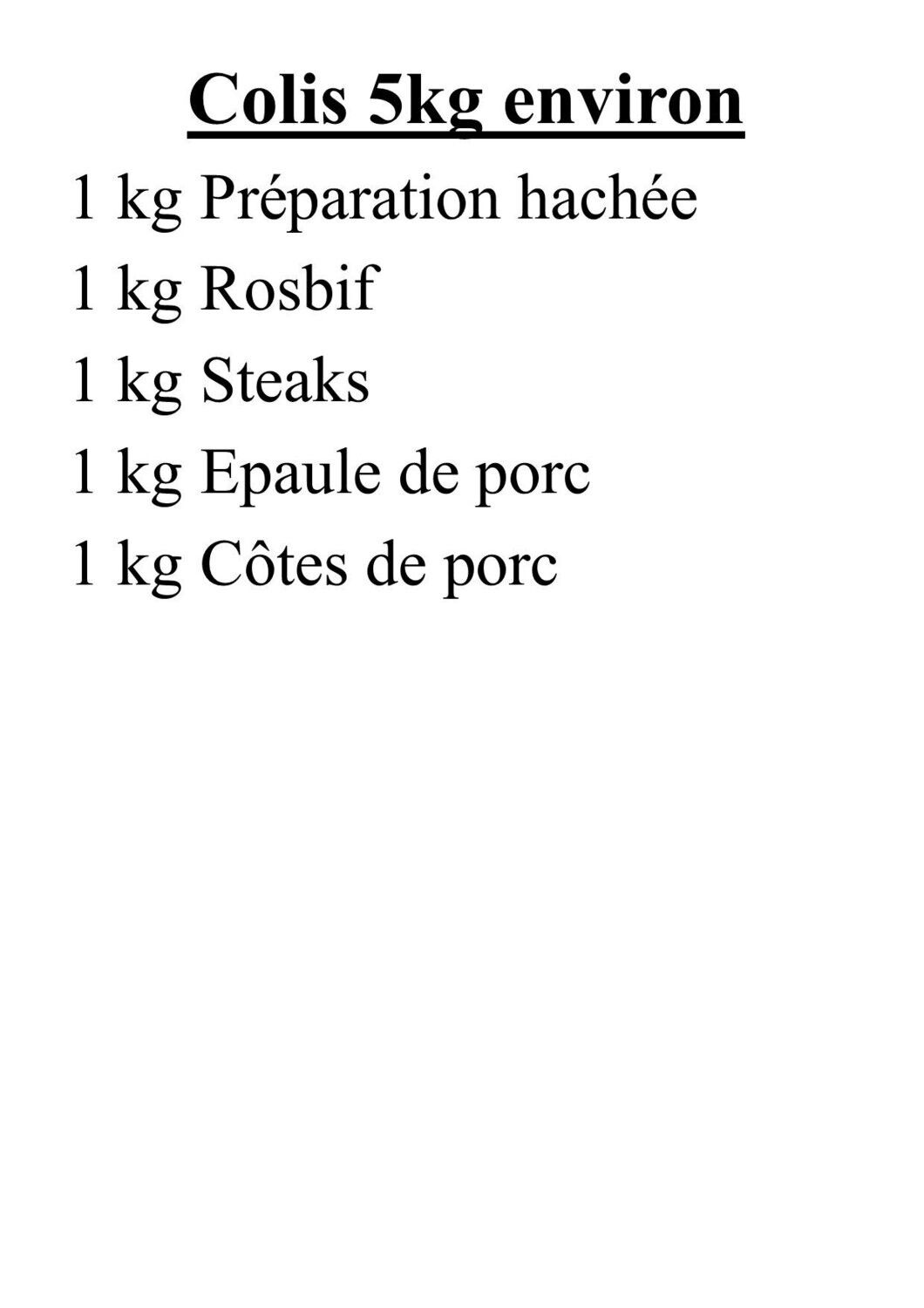 Colis Bovin - Porc 2.2
