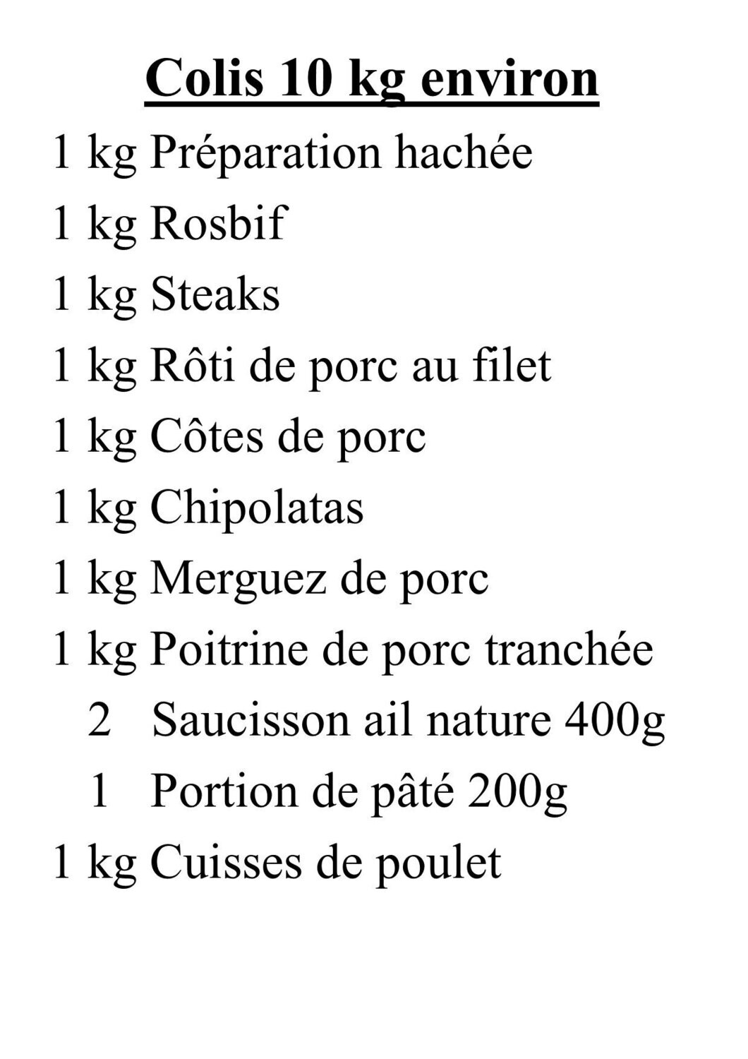 Colis Bovin Porc Poulet Charcuterie 2.0