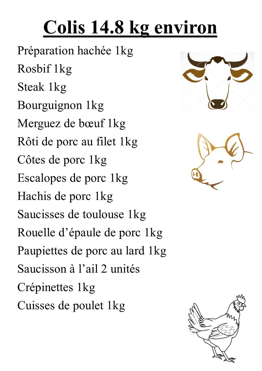 Colis Bovin-Porc-Poulet Charcuterie 5.2