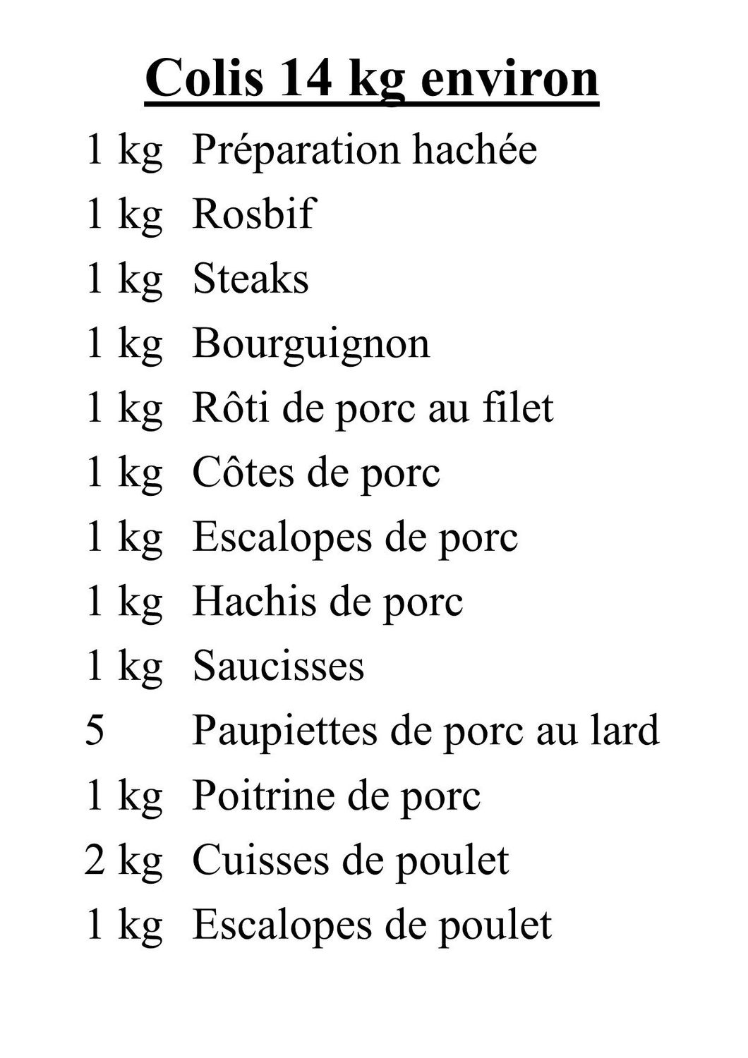 Colis Bovin-Porc-Poulet 5.1