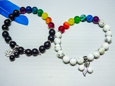 Armand Onyx/Howlith mit Shakrasteinen