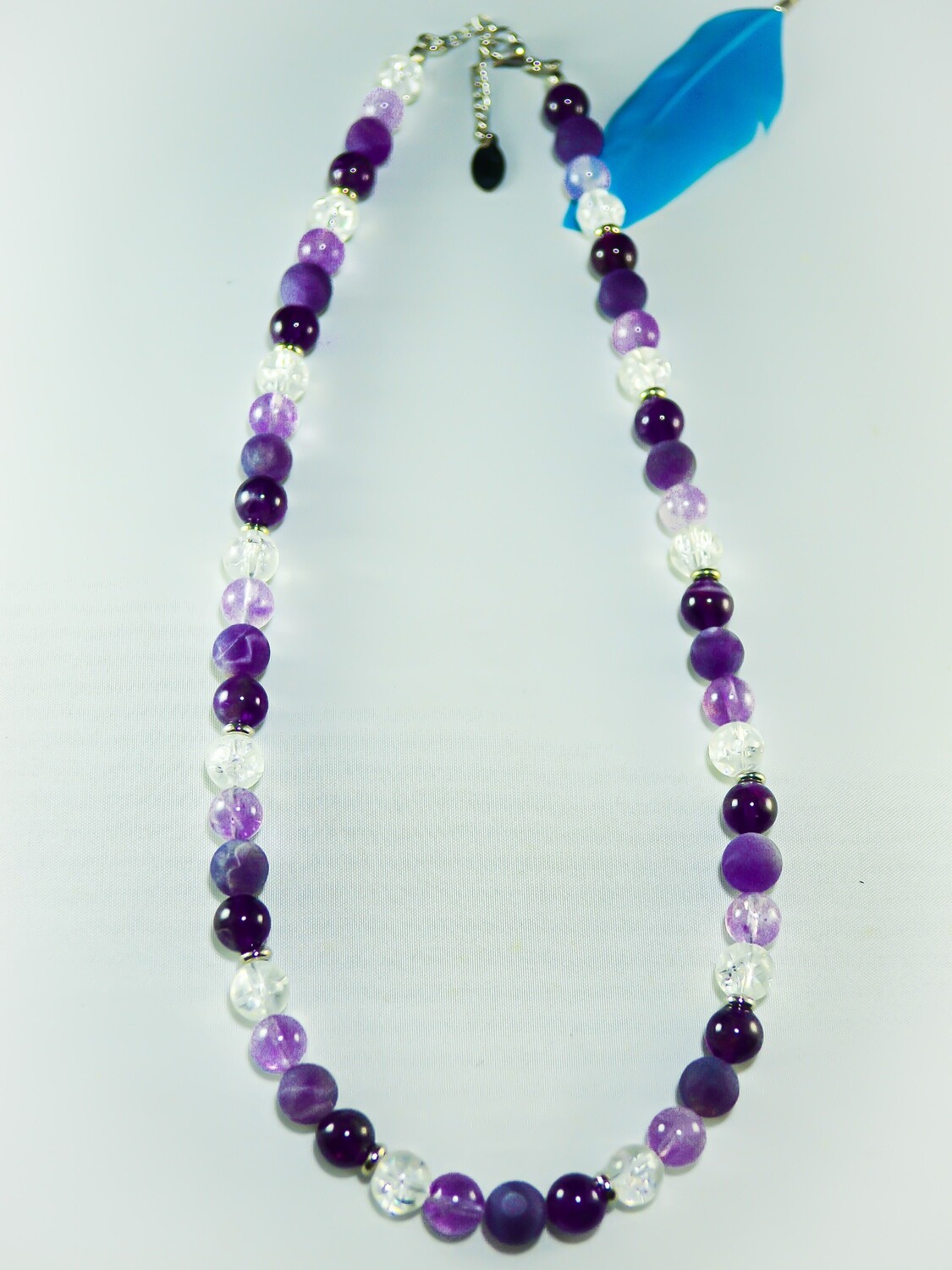 Halskette Bergkristall und Amethyst