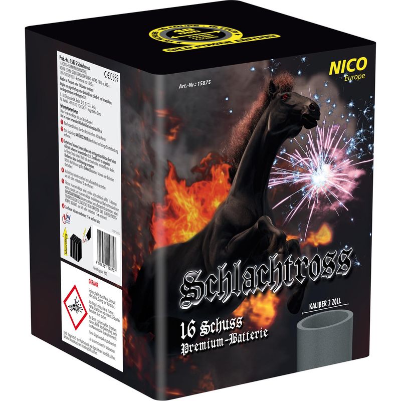 Schlachtross, Leuchtbatterie KAT F3, 16 Schuß, 50 mm Schlachtross, Leuchtbatterie KAT F3, 16 Schuß, 50 mm