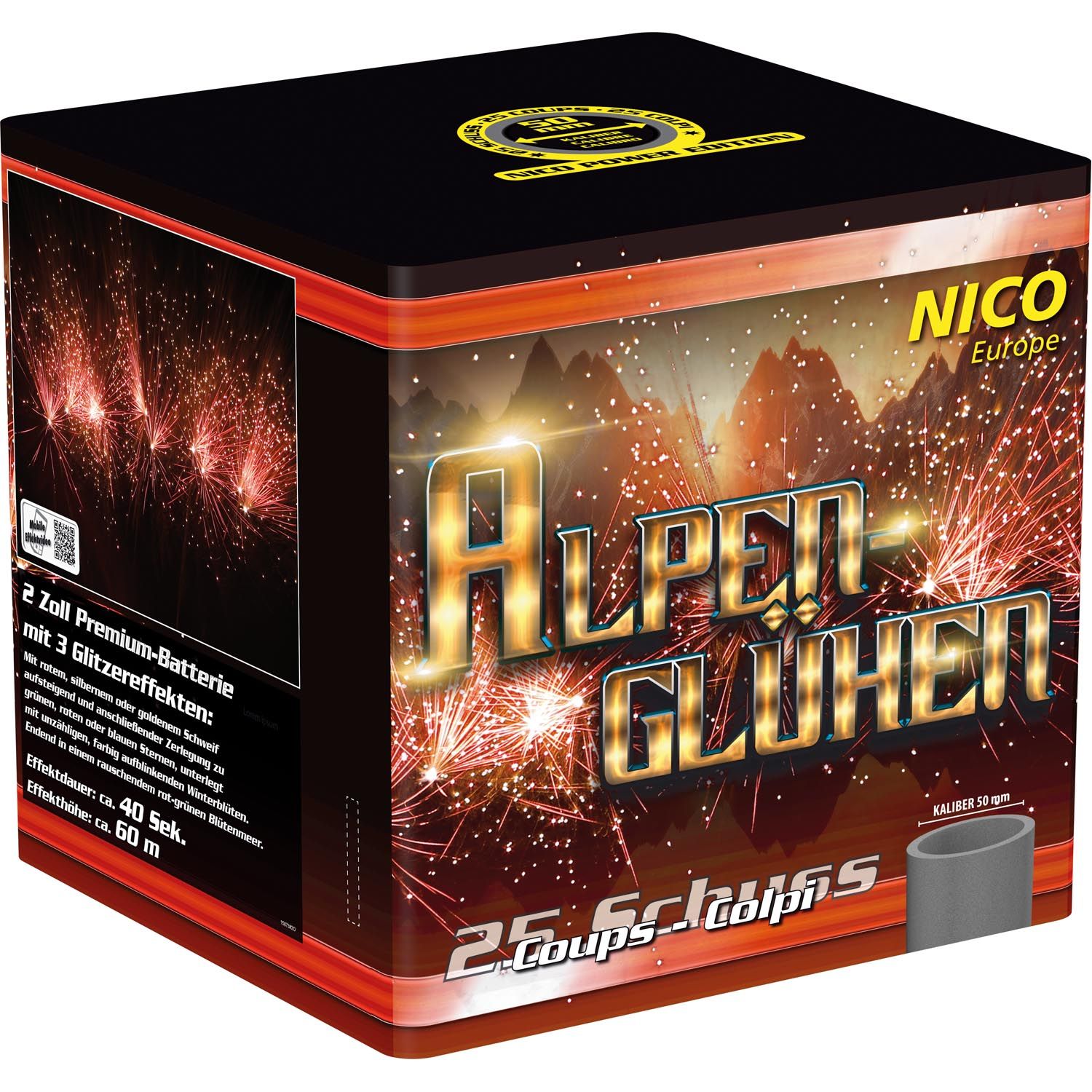 Alpenglühen, Leuchtbatterie KAT F3, 25 Schuß, 50 mm