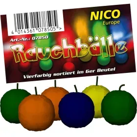Rauchbälle, 4-farbig sortiert, 6er-Btl., KAT T1"