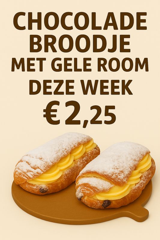 Chocoladebroodje met gele room
