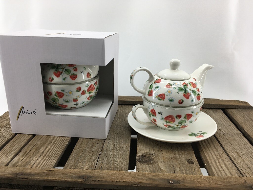 theepotje 'tea4one' aardbeien