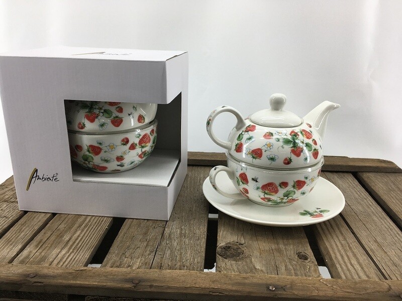 theepotje 'tea4one' aardbeien