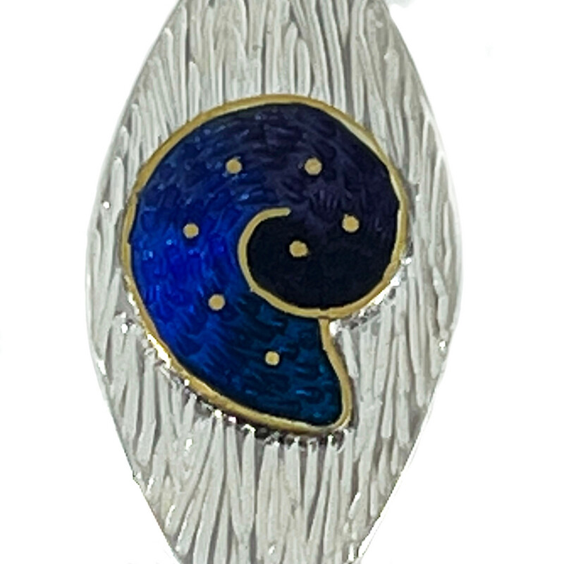 Evolution Fossil enamel Pendant - Cloisonné Enamel On Silver