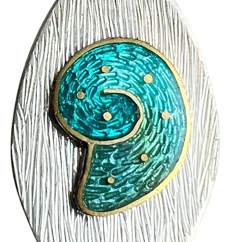 Evolution Fossil enamel Pendant - Cloisonné Enamel On Silver