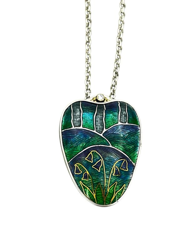 Bluebell Gold Cloisonné Enamel Pendant