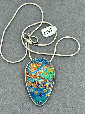 Magic Carpets Flying Over The City Of My Dreams Necklace On Silver Chain