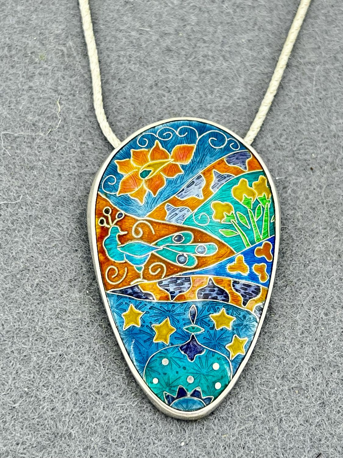 Magic Carpets Flying Over The City Of My Dreams Necklace On Silver Chain Magic Carpets Flying Over The City Of My Dreams Necklace On Silver Chain