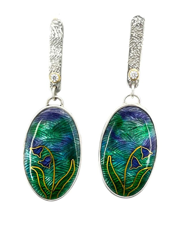 Bluebell Earrings with Moissanites